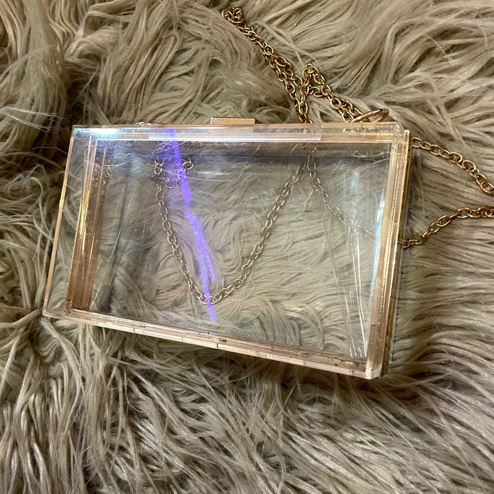 Clear gold party bag